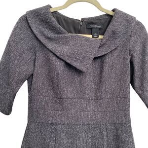 WHITE HOUSE BLACK MARKET Dark Gray Retro Style Dress Size 00